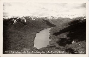 MT Big Salmon Lake South Fork of Flathead Robert Catlin RPPC Postcard E87