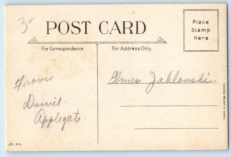 c1910's Christmas Children With Holly Berries Mistletoe Winter Scene Postcard