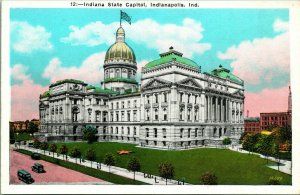 State Capitol Building Indianapolis Indiana IN UNP WB  Postcard B9