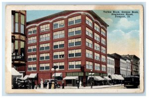 c1910's Tarbox Block German Bank Stephenson Street Freeport Illinois IL Postcard