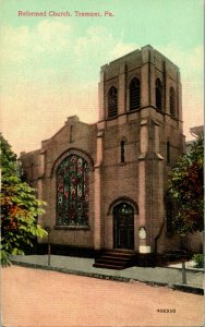 Vtg Postcard Tremont Pennsylvania PA - Reformed Church - UNP