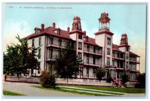 c1910 St. Peter's Hospital Exterior Building Olympia Washington Vintage Postcard