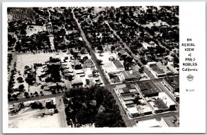 Paso Robles California CA In Aerial View City Buildings RPPC Real Photo Postcard