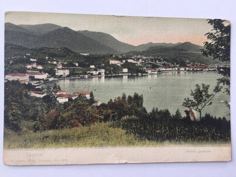 Switzerland Swiss Lugano Lake City Veduta Generale mountains Postcard A13