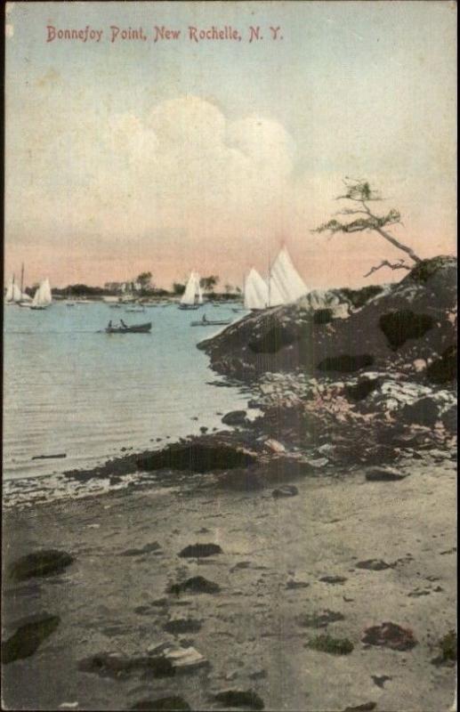 New Rochelle NY Bonnefoy Point c1910 Postcard