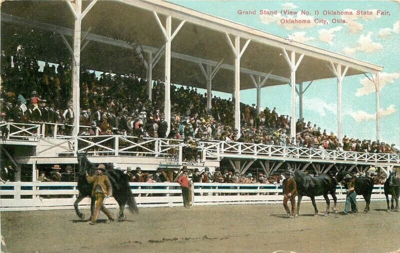 1910 Oklahoma City Grand Stand  State Fair Postcard Sadler Pennington 22-11634