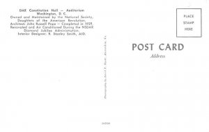 DAR Constituion Hall Washington, DC, USA Unused 