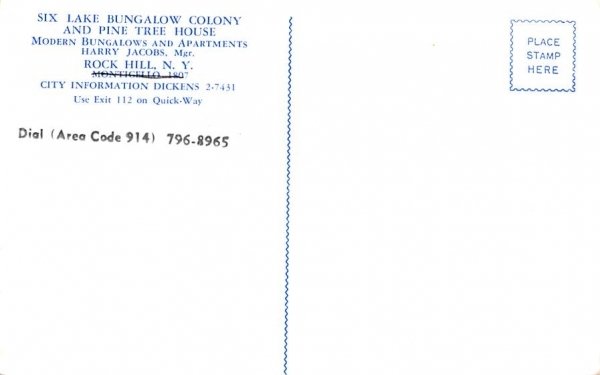 Six Lake Bungalow Colony Rock Hill, New York