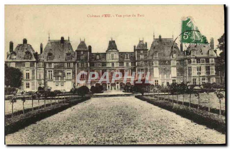 Old Postcard Chateau d'Eu Park Vue Prize