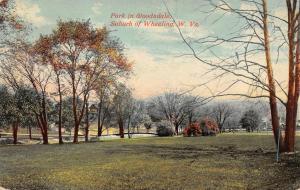 WHEELING, WV West Virginia   PARK SCENE in SUBURB of WOODSDALE   1911 Postcard