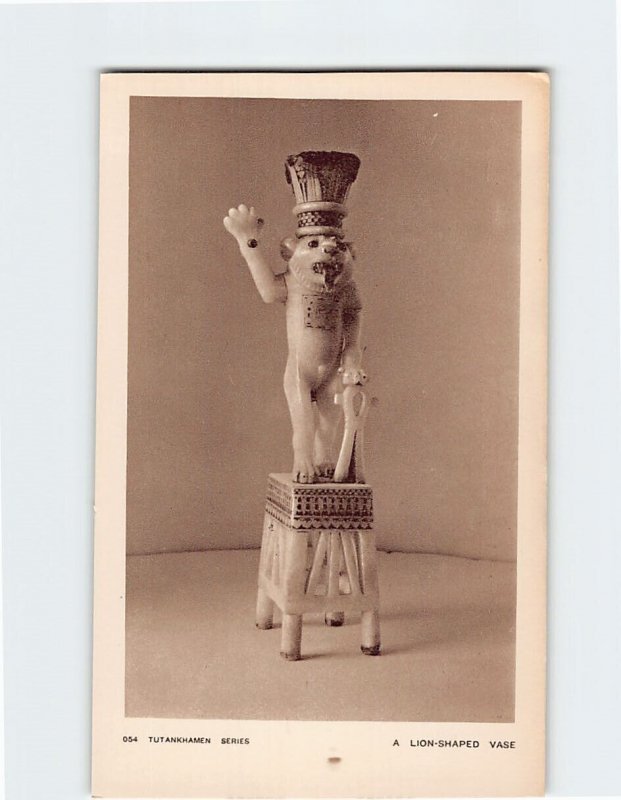Postcard A Lion Shaped Vase Tutankhamen Egypt