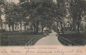 Carnegie Library Port Richmond Staten Island N.Y. c.1902 Postcard A196