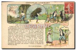 Old Postcard Advertisement Lombart Chocolate Ridiculous wishes Contes de Perr...