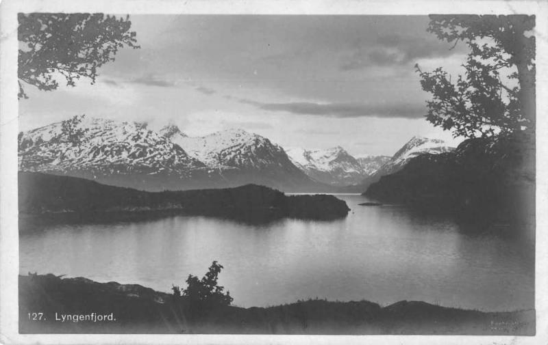 Lyngenfjord Norway Birds Eye View Real Photo Antique Postcard J77898