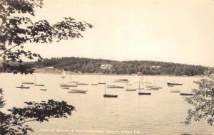 RPPC Boats & Thoroughfare, North Haven, Maine Knox County ca 1920s Vintage Photo