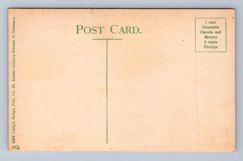 LOGGING SAW LUMBERJACKS TREE SELIGE POSTCARD (c. 1910)