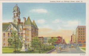 Illinois Joliet Looking North On Chicago Street Curteich