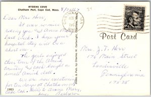 1967 Ryders Cove Chatham Cape Cod Massachusetts MA Boating Posted Postcard