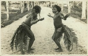 indonesia, MENTAWAI MENTAWEI, Native Males Dancing (1920s) RPPC Postcard