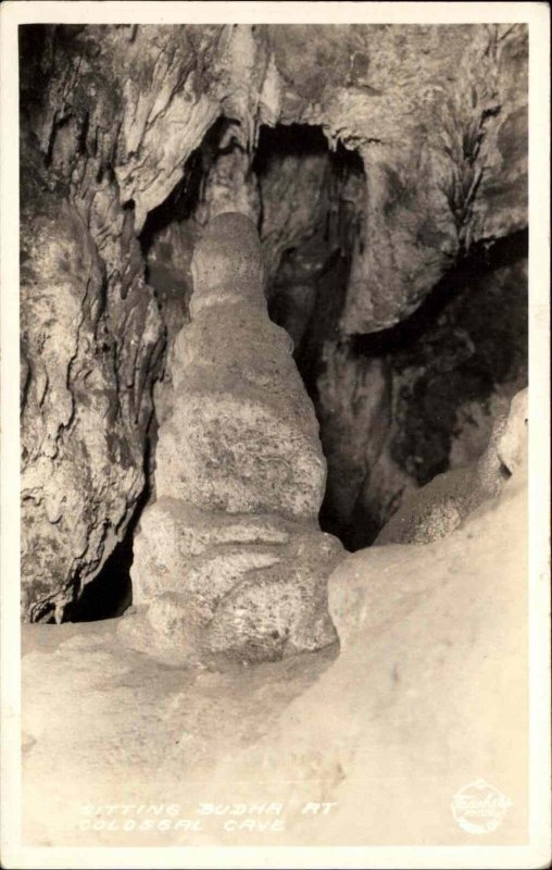 Vail Arizona AZ Colossal Cave Sitting Budha c1930s-40s RPPC Real Photo Postcard