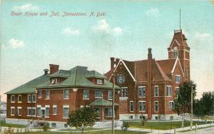 c1910 Postcard Stutsman County Court House & Jail, Jamestown ND unposted