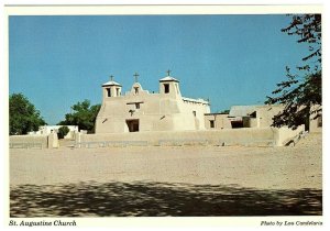 St Augustine Church Postcard Isleta Puebla New Mexico