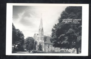 RPPC FARMER CITY ILLINOIS CATHOLIC CHURCH VINTAGE REAL PHOTO POSTCARD