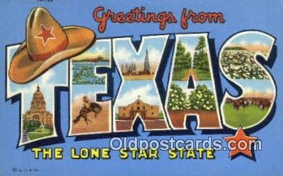 Texas, TX, USA Large Letter Town Unused 