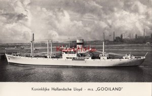 Postcard RPPC Ship Koninklijke Hollandsche Lloyd MS Gooiland