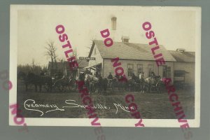 Swanville MINNESOTA RPPC 1913 CREAMERY DELIVERY WAGON Milk Dairy nr Little Falls