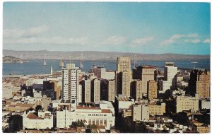 Downtown San Francisco California with Oakland Bay Bridge in Background