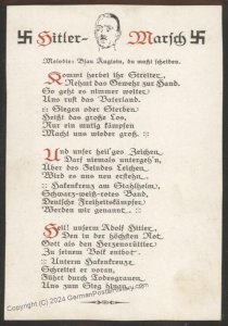 3rd Reich Germany 1920s Adolf Hitler March Song NS Block Donation Card UN 112963