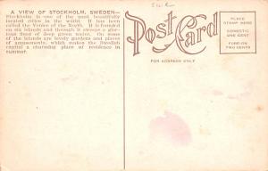 Sweden Old Vintage Antique Post Card Stockholm Unused