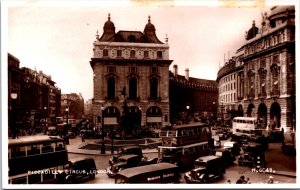 UK Piccadilly Circus London Vintage RPPC C015