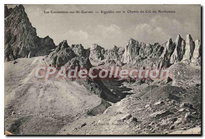 Old Postcard On The CONTAMINATED St Gervais Needles man neck