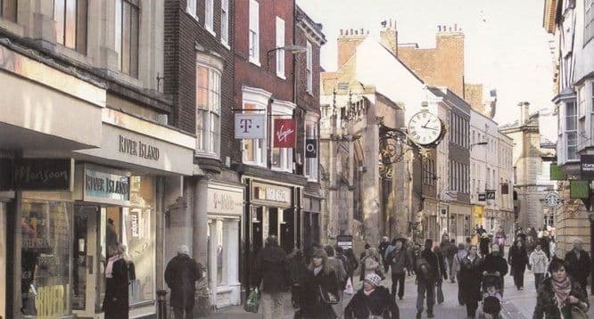 River Island Clothes Shop T Mobile Telephone O2 JD Sports York Large Postcard