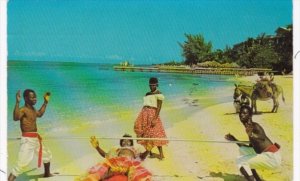 Jamaica Natives Doing The Limbo On The Beach