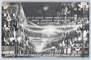 Denver Colorado Postcard Knights Templar Conclave 16th St Daniels Fishers 1913