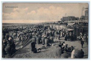 c1905 Tent Chairs Beach Scene Scheveningen Netherlands Antique Postcard