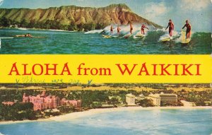 Postcard Aloha from Waikiki Hawaii