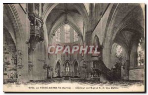 Old Postcard La Ferte Bernard Sarthe inside the church N D Marsh