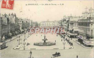 Postcard Old Bordeaux Allees de Tourny CB