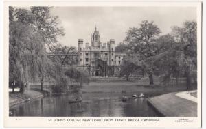 Cambridge; St Johns College New Court From Trinity Bridge RP PPC, Unposted 