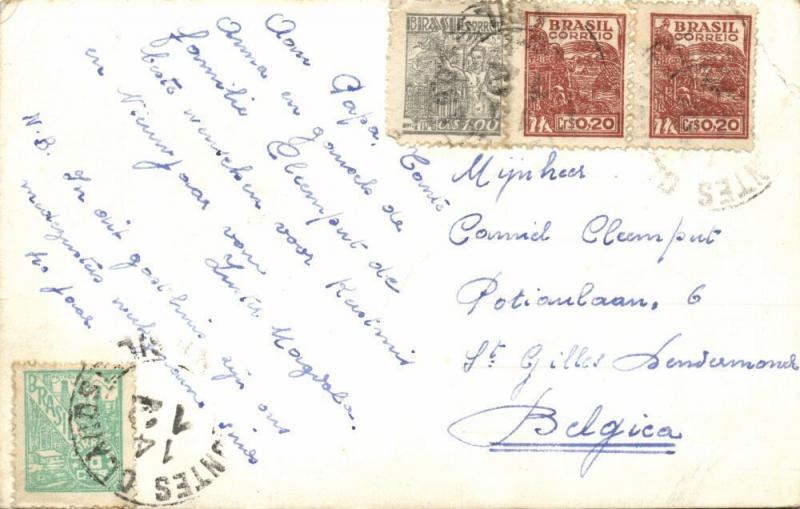 brazil, MONTES CLAROS, Minas Gerais, Santa Casa (1950s) RPPC, Stamps 