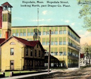 Hopedale Street MA Massachusetts Draper Factory Mill Plant Industrial Postcard
