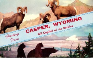 Greetings From Casper Wyoming The Oil Capitol Of The Rockies Split View