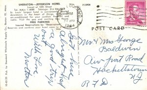 Vintage Postcard 1964 View of The Sheraton Jefferson Hotel St. Louis Missouri MO 