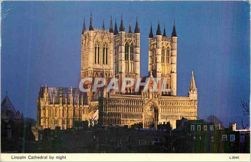 Modern Postcard Lincoln Cathedral by night