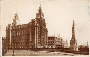 uk51011 liver buildings cunard and dock offices liverpool real photo uk