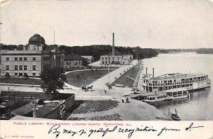 Public Library, Riverfront looking North Rockford, Illinois, USA River Boat P...